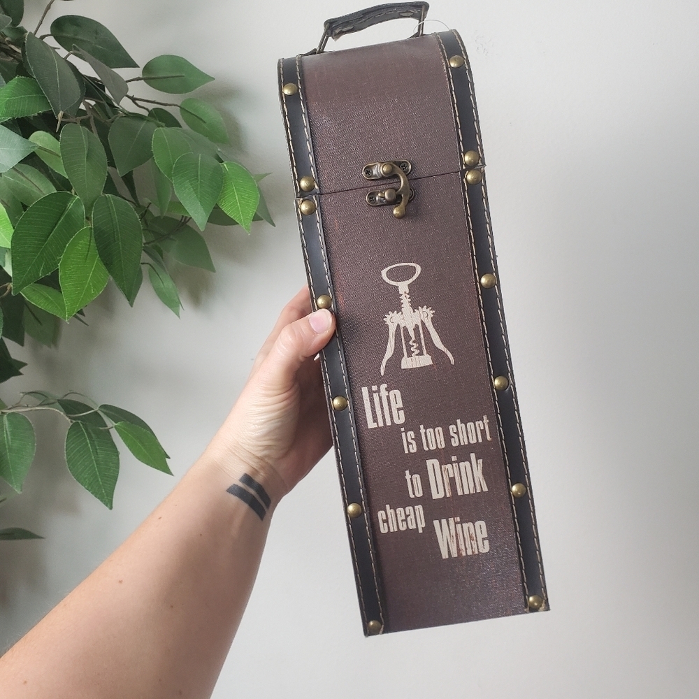 Elements Brown Wine Bottle Holder Rustic Decor